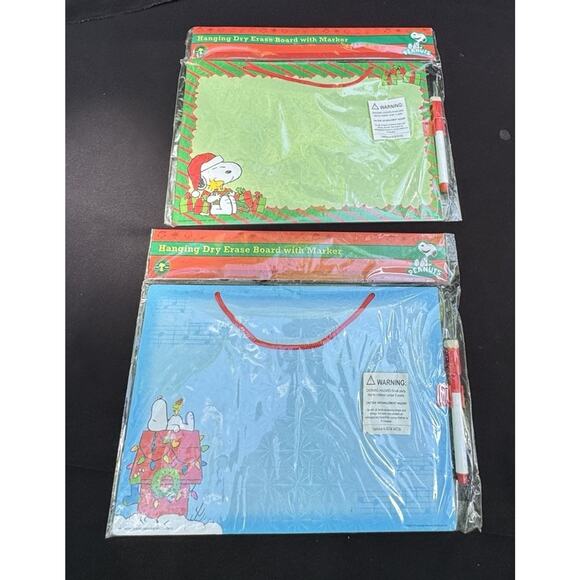 2 New Cute Sealed Peanuts Snoopy Hanging Dry Erase Board With Marker! - Picture 2 of 7